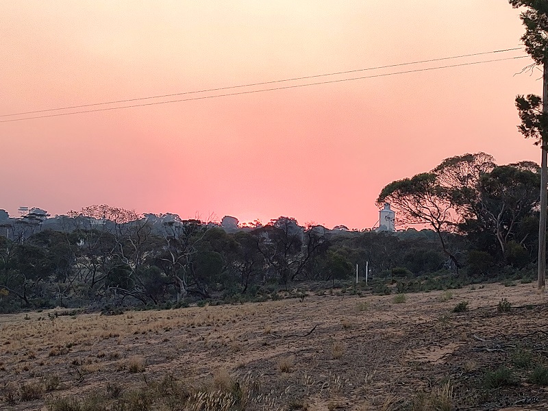 sunset in the smokey sky